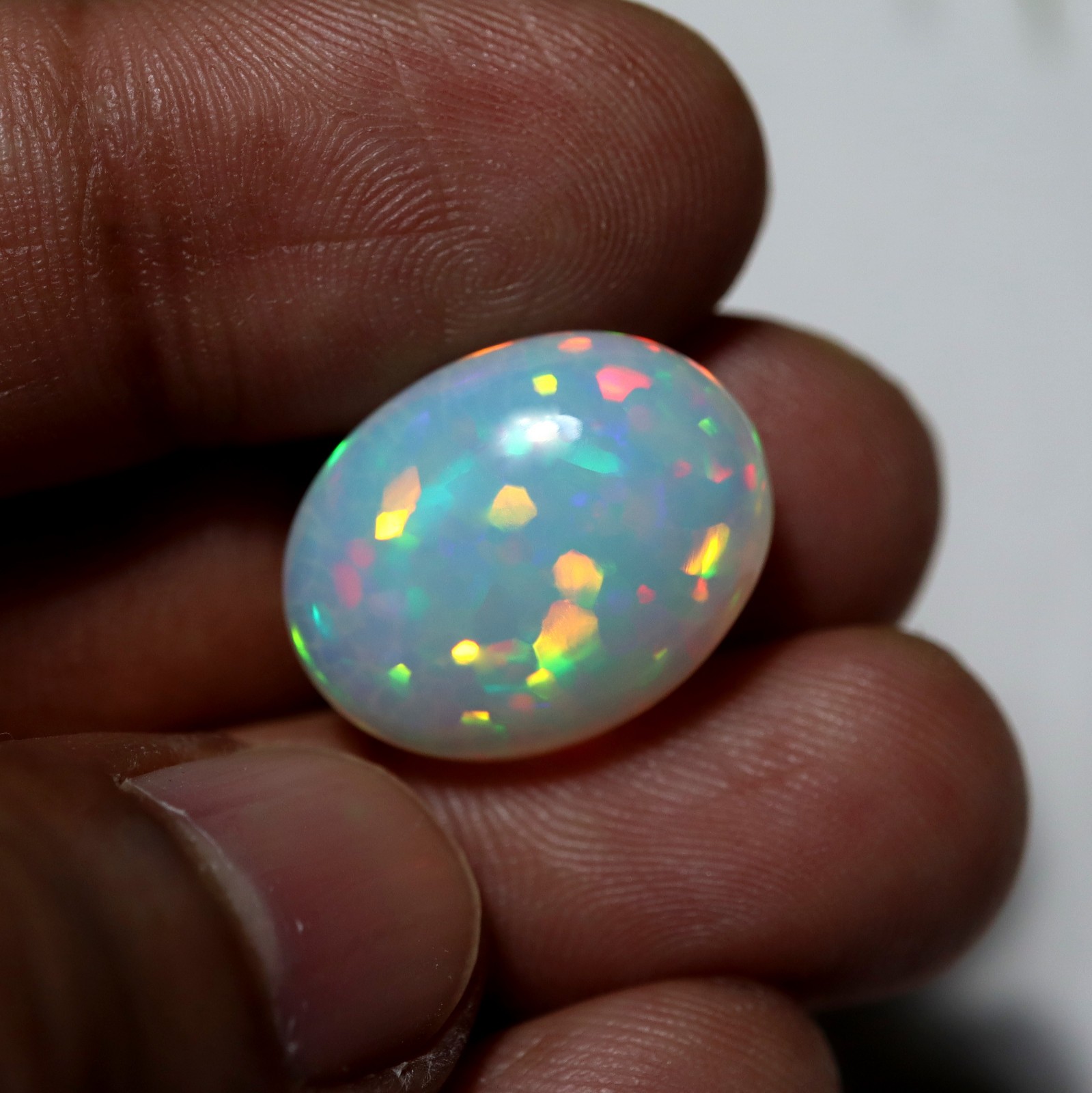 14.9 Cts 19.7×15.2 MM Natural AAAA Multi Fire Ethiopian Opal Oval Shape Cabochon