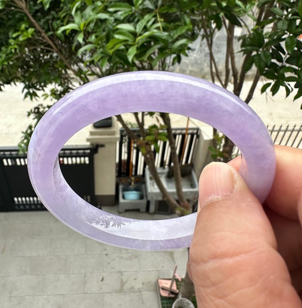 Natural Grade AAA Ice Lilac Lavender Burmese Jade jadeite bracelet bangle 57MM