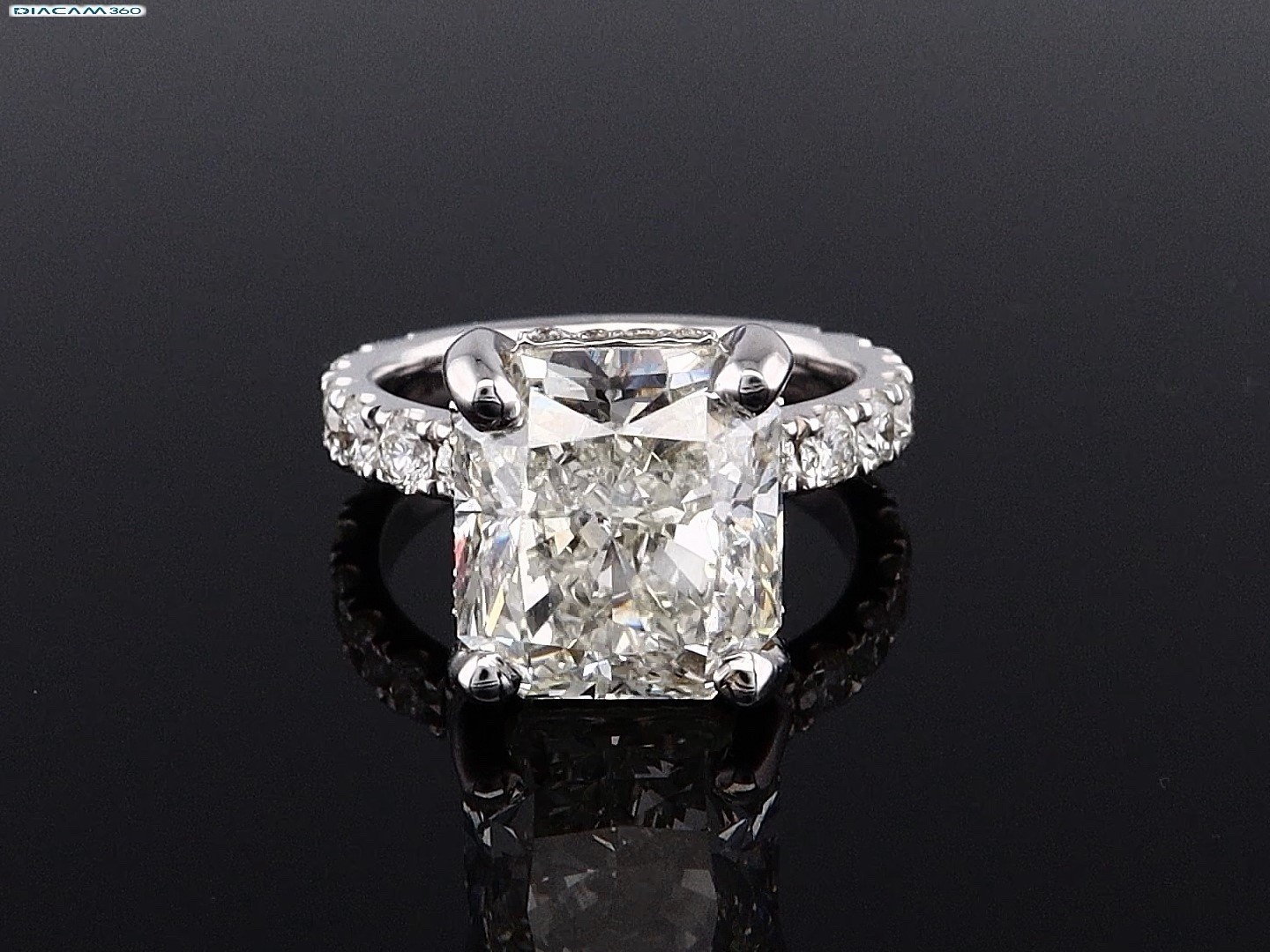 6.50ct Radiant Cut Lab Grown Diamond Engagement Ring