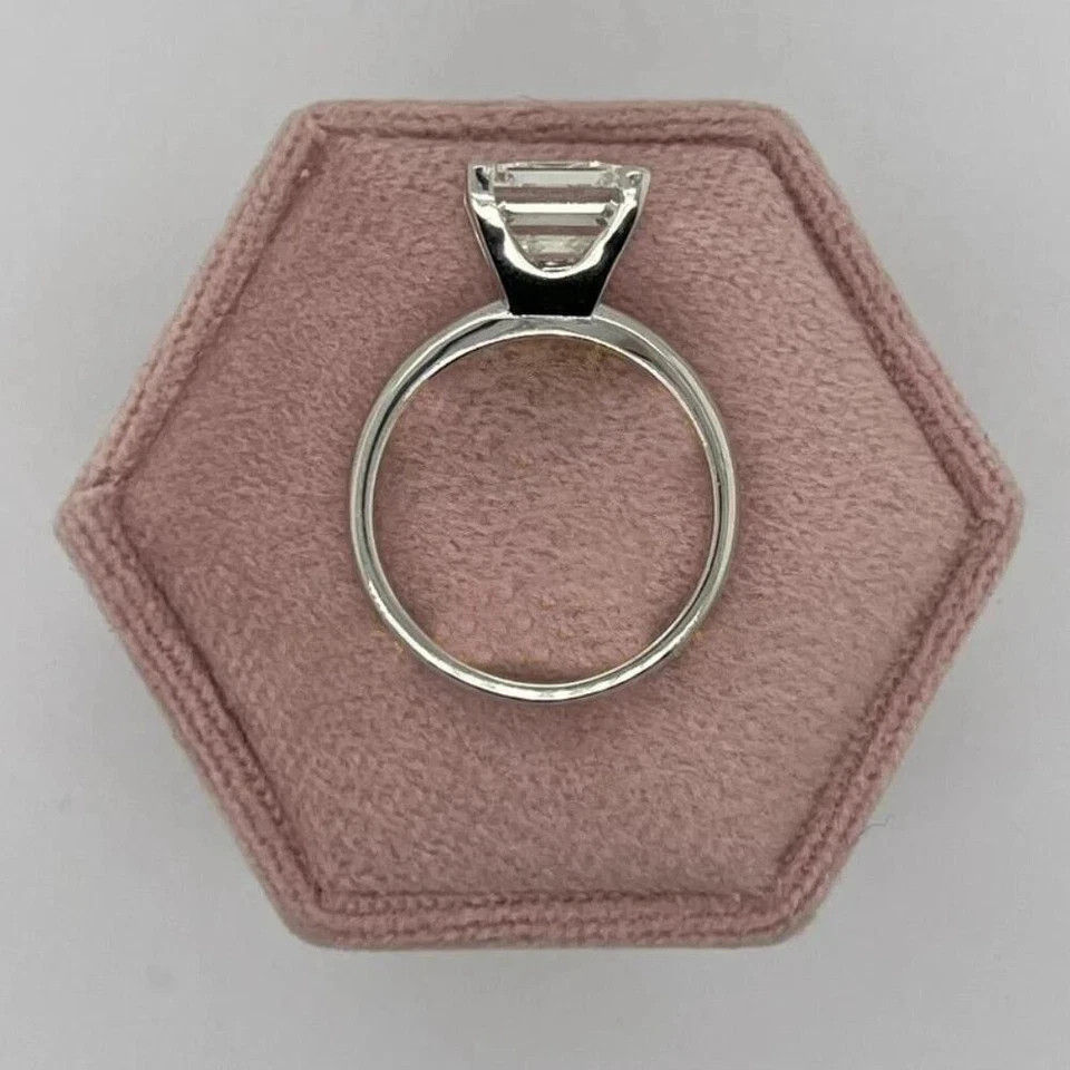 IGI 3 CT Asscher F/VS1 Lab Grown Diamond Engagement Women Ring 14k White Gold