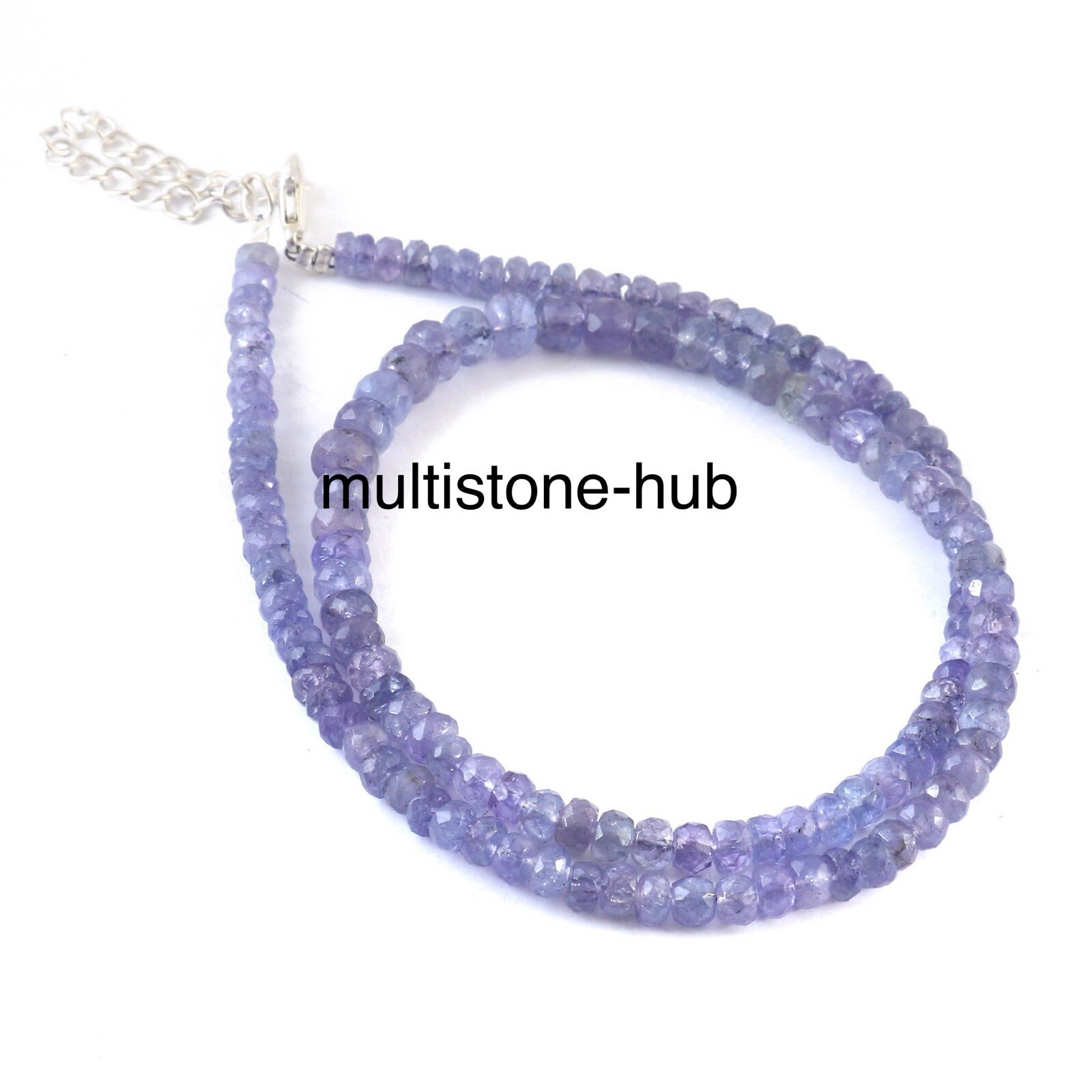 Natural Tanzanite Rondelle 3-5MM Beaded Gemstone Necklace 16 Inches