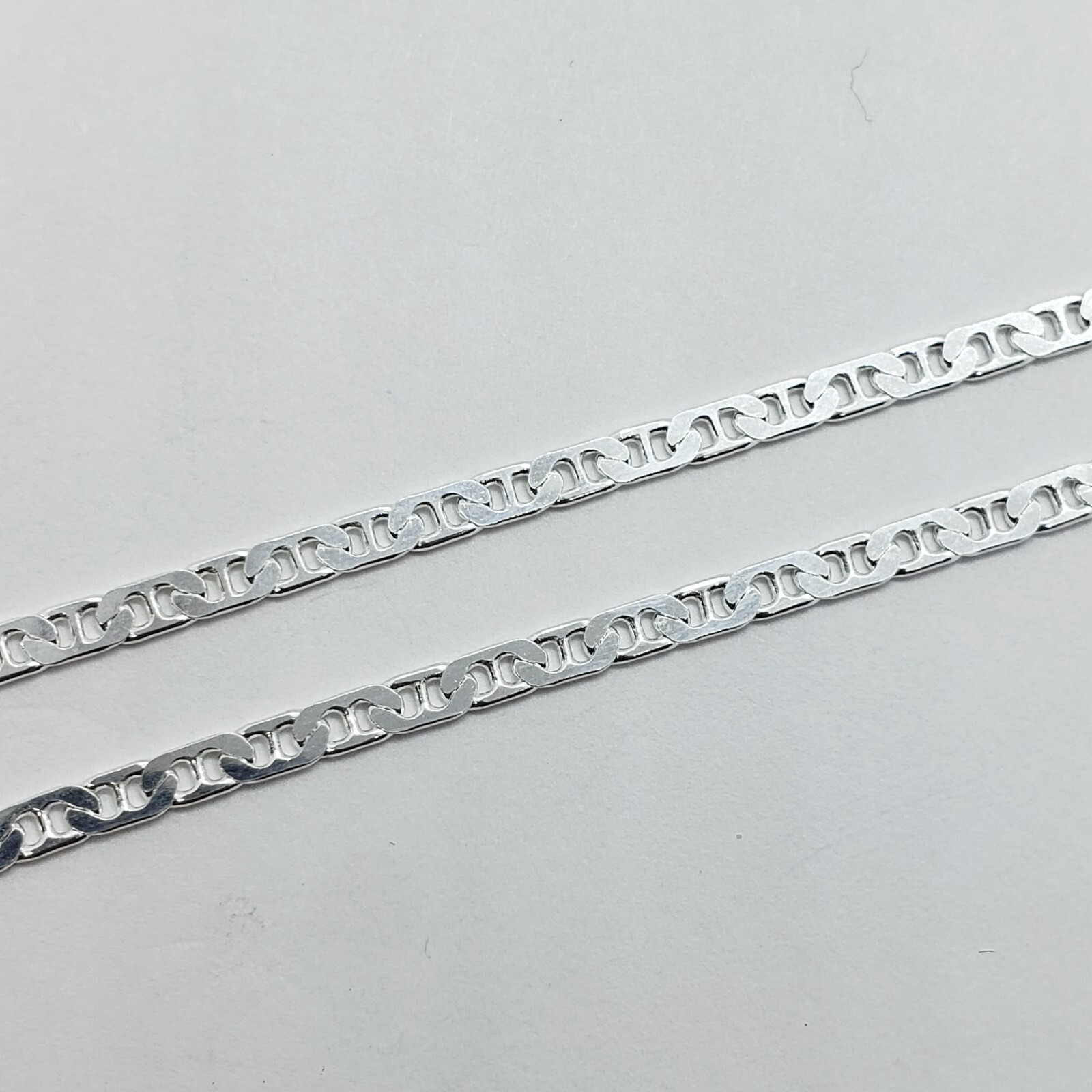 925 Sterling Silver Italy Flat Mariner Link Chain Necklace Bracelet 2.1mm 7″~30″