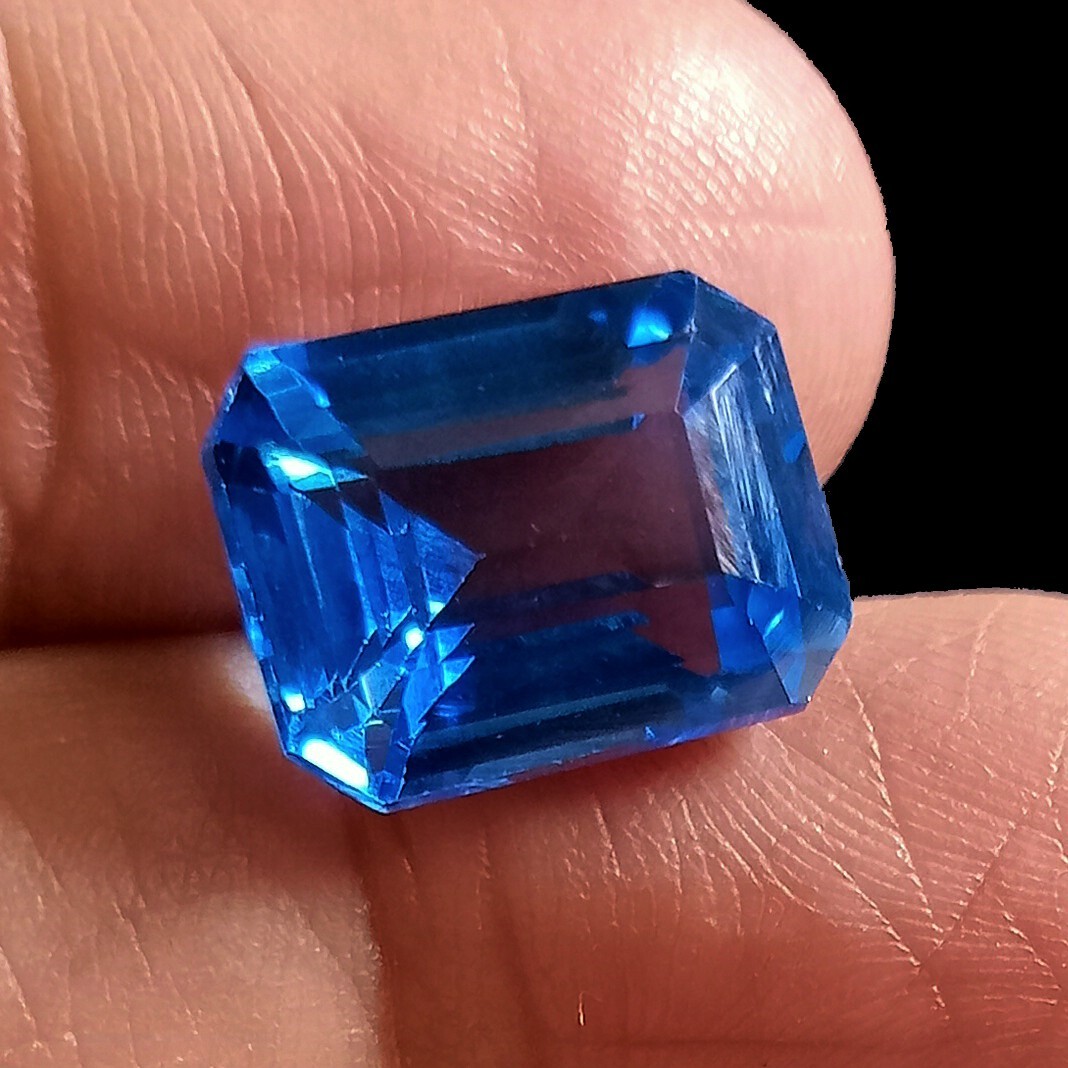 Natural Blue Aquamarine Emerald Cut Certified 10-12 Ct Stunning Loose Gemstone