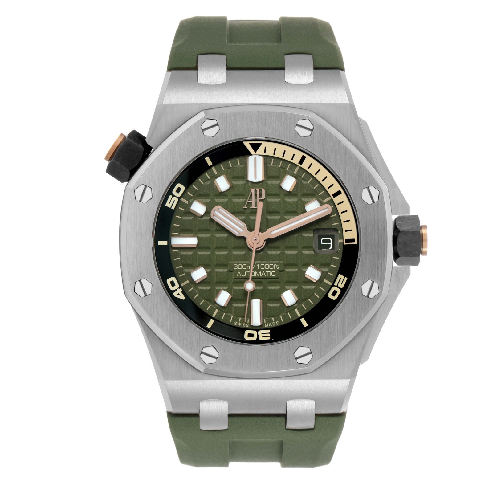 Audemars Piguet Royal Oak Offshore Diver Steel Mens Watch 15720ST Box Card