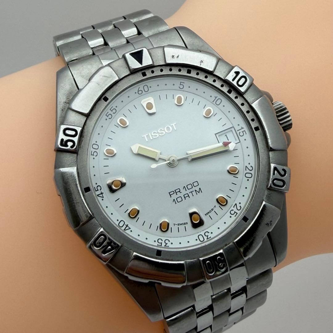Tissot PR100 P363/463 Wristwatch Quartz Stainless Steel White Dial