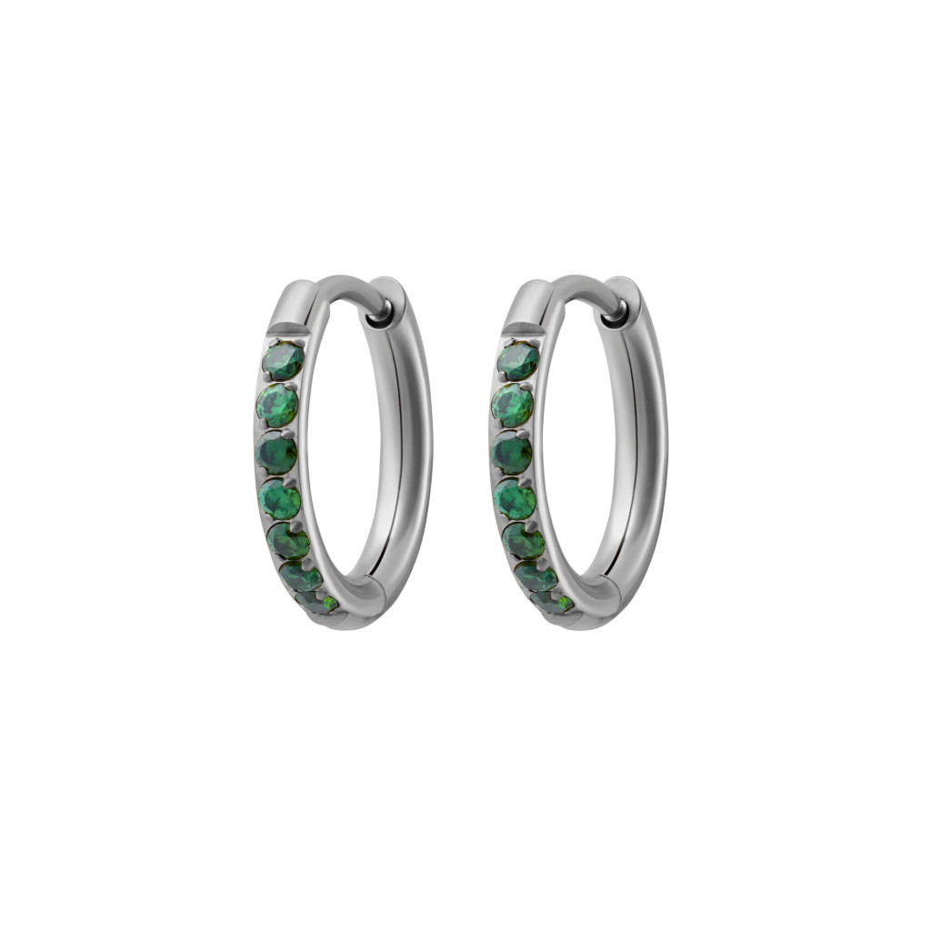 NWT Cords Club Emerald Titanium Celestial Hoops