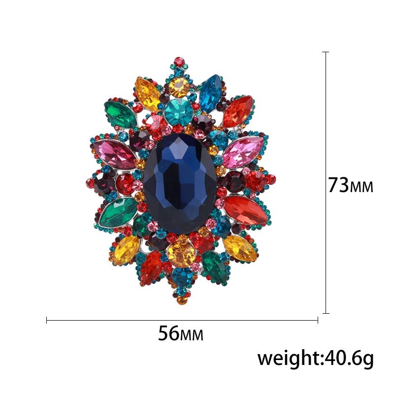 Women Crystal Rhinestone Brooches Badges Pins Vintage Party Banquet Jewelry Gift