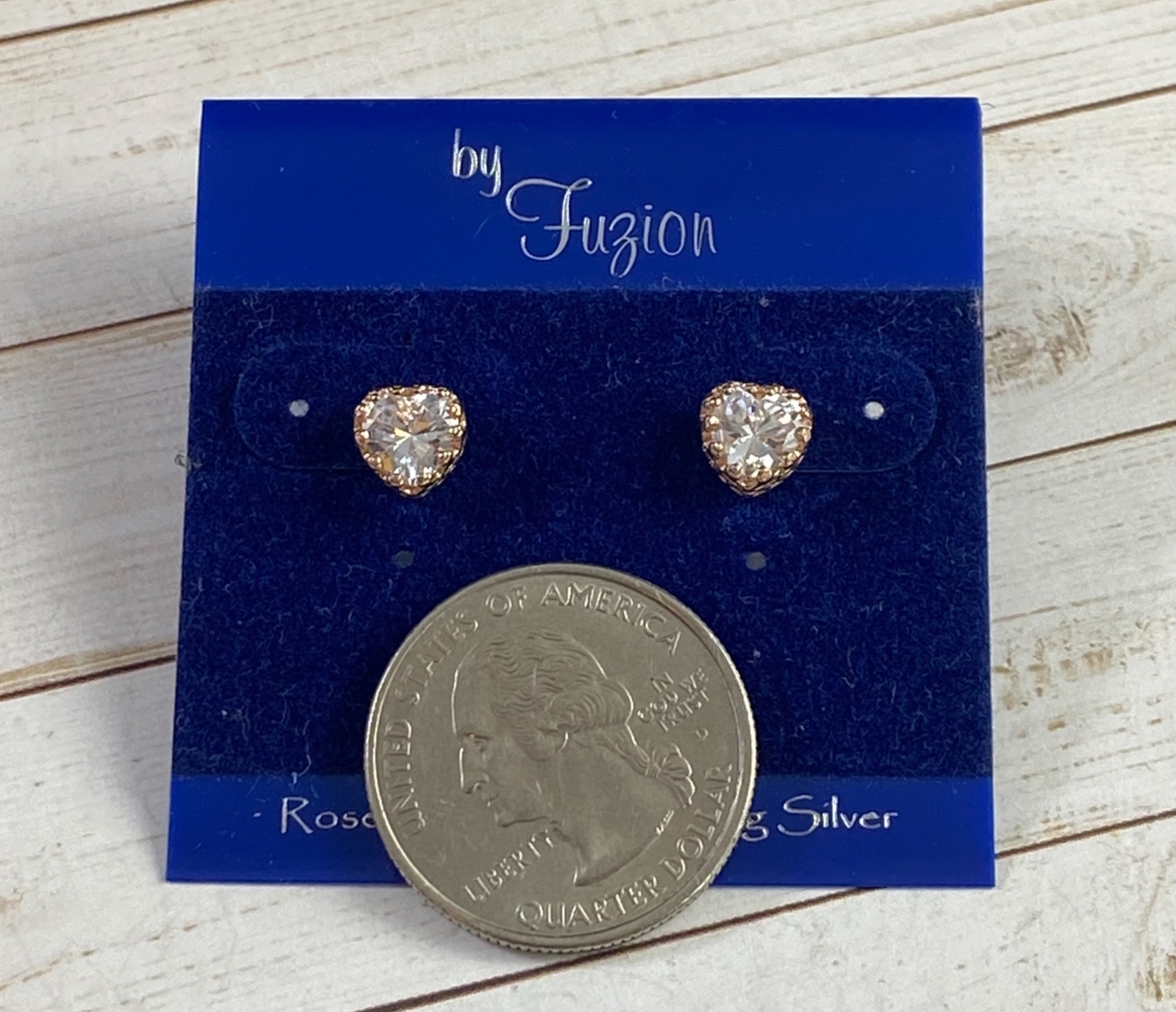 Fuzion Creations Rose Gold Over Sterling Silver Earrings NWT