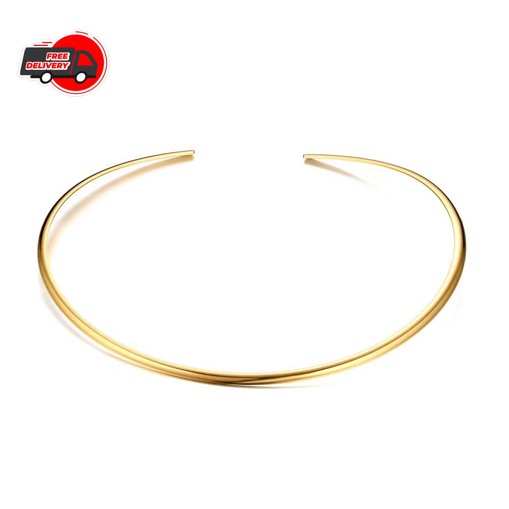 Stainles Steel Jewelry Chocker Collar Necklace for Women Open Neck Cuff Torques