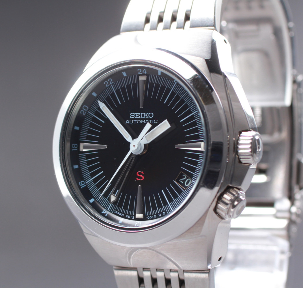 Vintage SEIKO SUS 4S12-0010 Black Automatic 100M 25J 39mm Men’s Watch JAPAN Z439