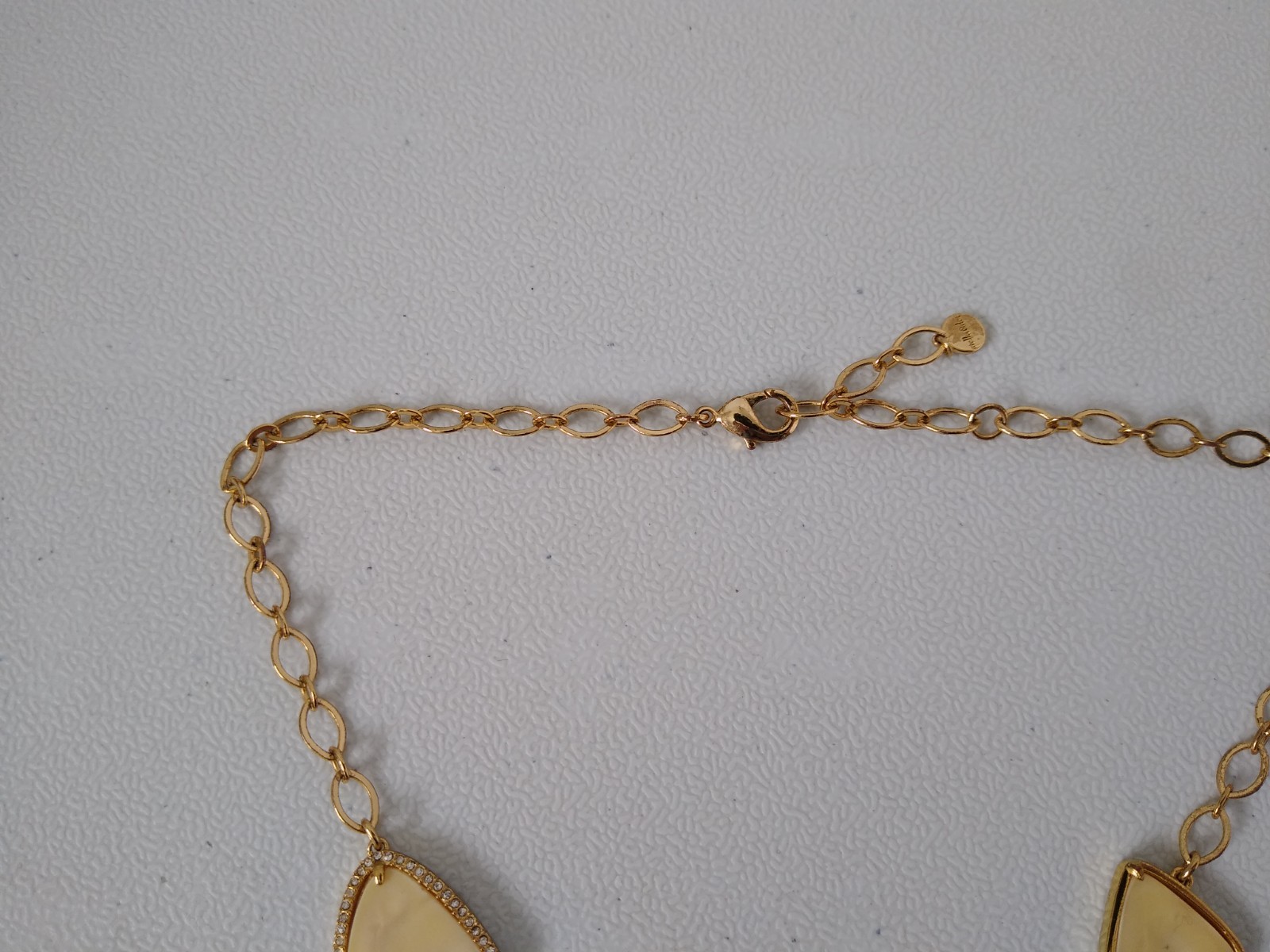 Stella Dot Necklace Fiona Bib Cream Goldtone Rhinestone Jewelry Designer Golden.