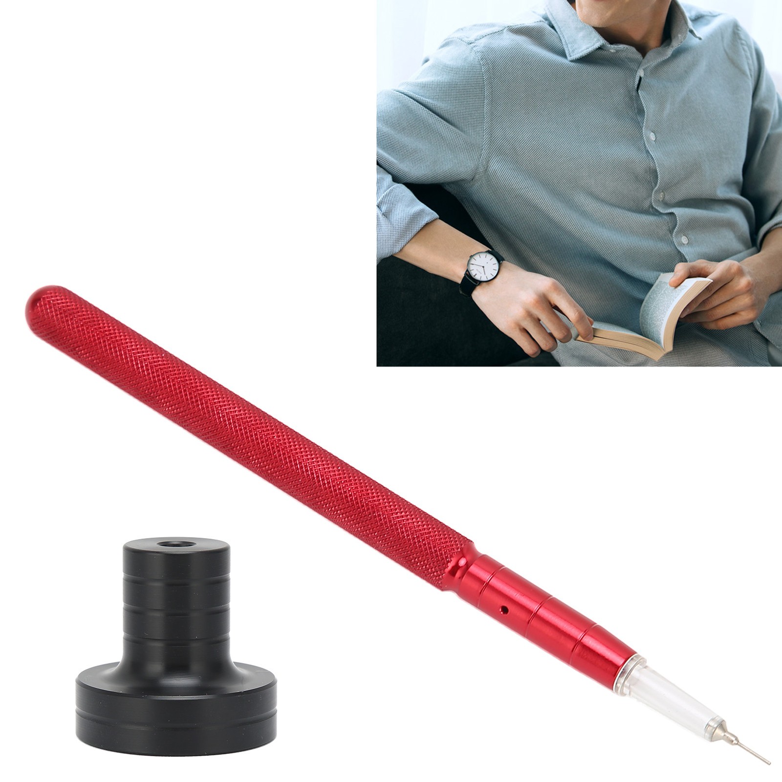Alloy Watch Oiler Pen Lubricant Oil Needle Pen Base Set Watchmaker Repair Tool