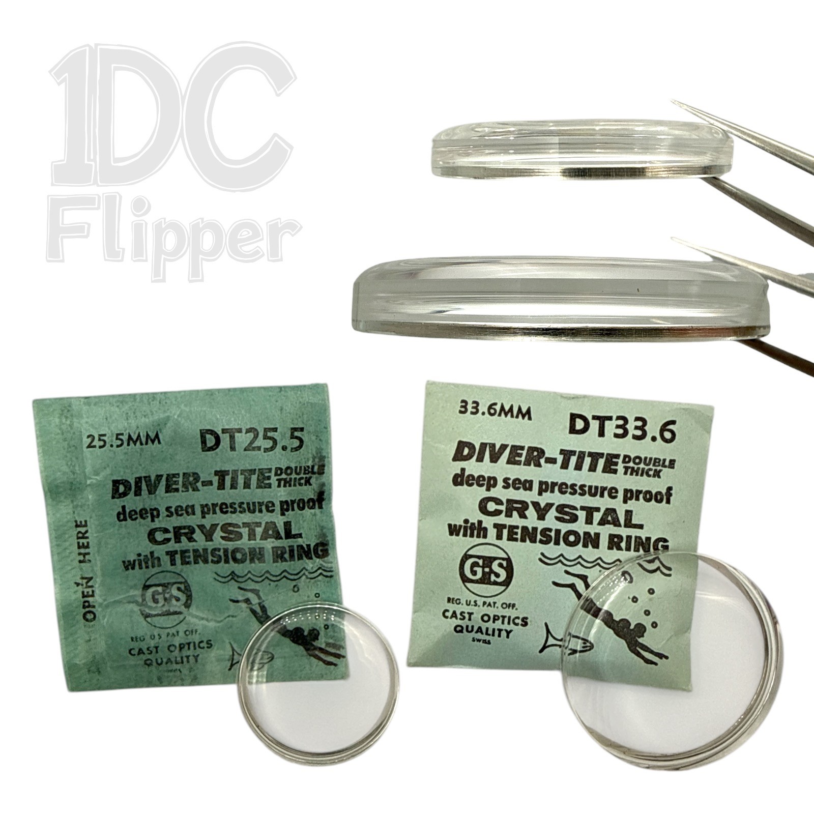 Round Diver Watch Crystal Tension Ring G-S Diver-Tite 25.5 to 34.5mm Choice Read