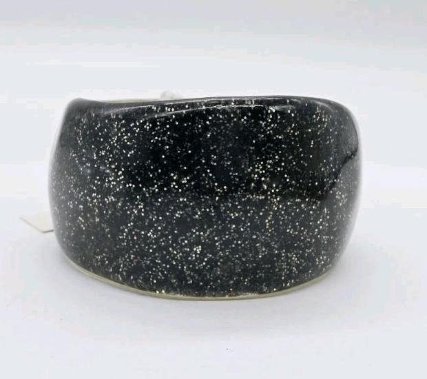 Couture Jet Sparkle WIDE Bangle Bracelet Black Style & Co One Size OSFM