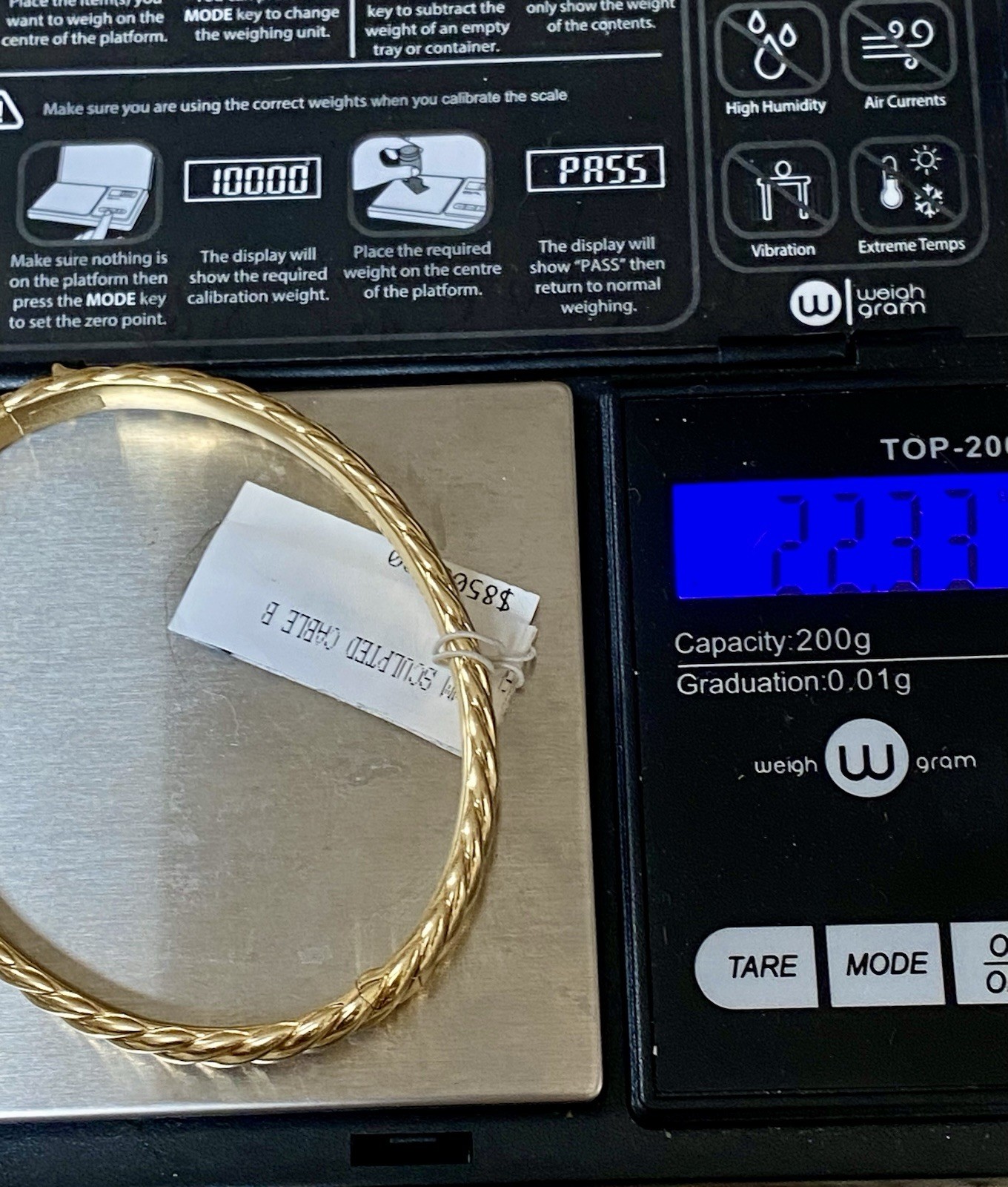 David Yurman 18K Yellow Gold Sculpted Cable Bangle Bracelet 6.2mm $8500+ M