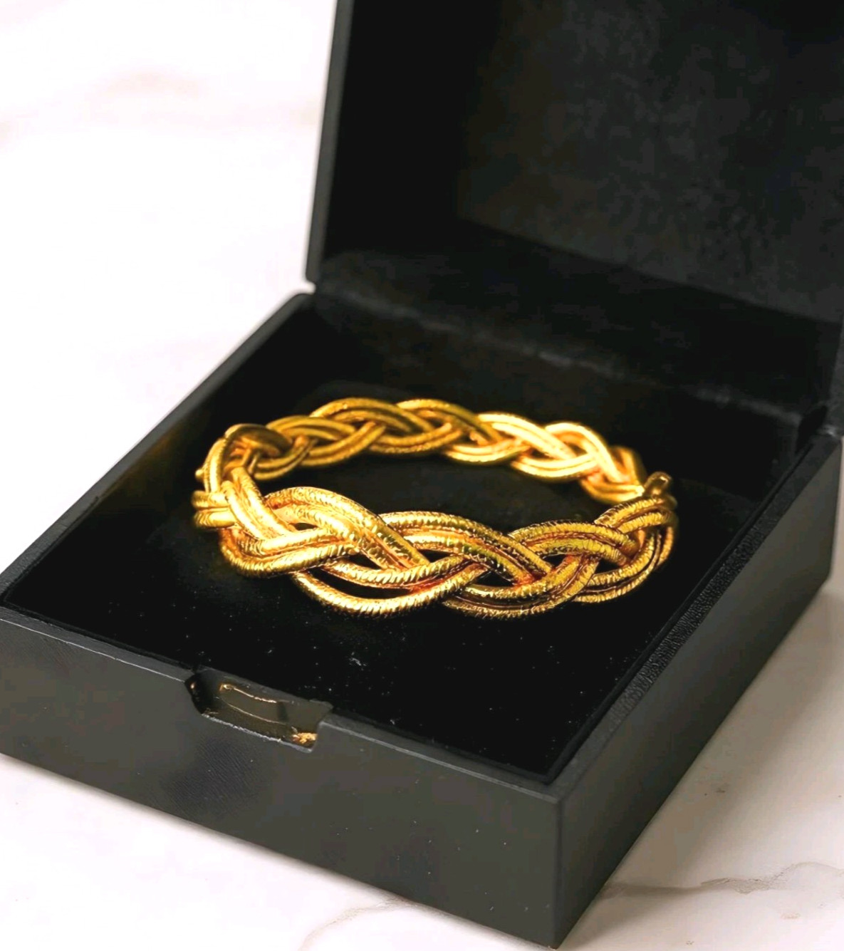 14K Italy Double Strand Braided Bracelet 8″ 6.75g Golden Clef International