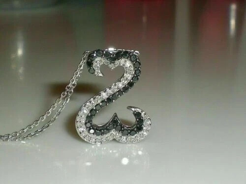 1.50Ct Round Lab Created Diamond Open Heart Charm Pendant 14K White Gold Plated