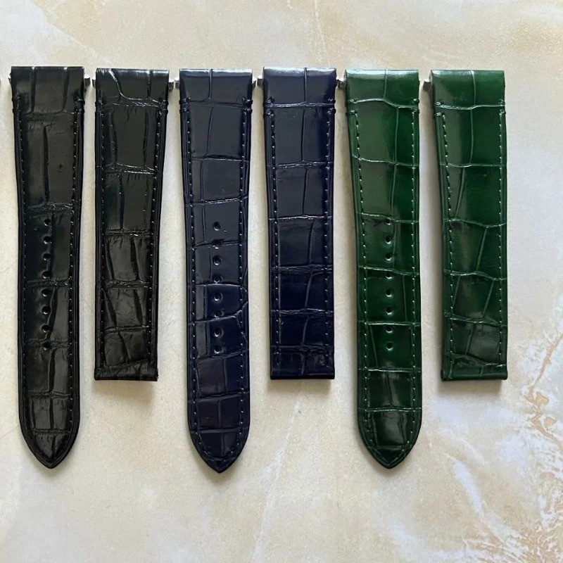 21mm Quick Change Croco Leather Watch Strap Fits New Cartier Santos Large