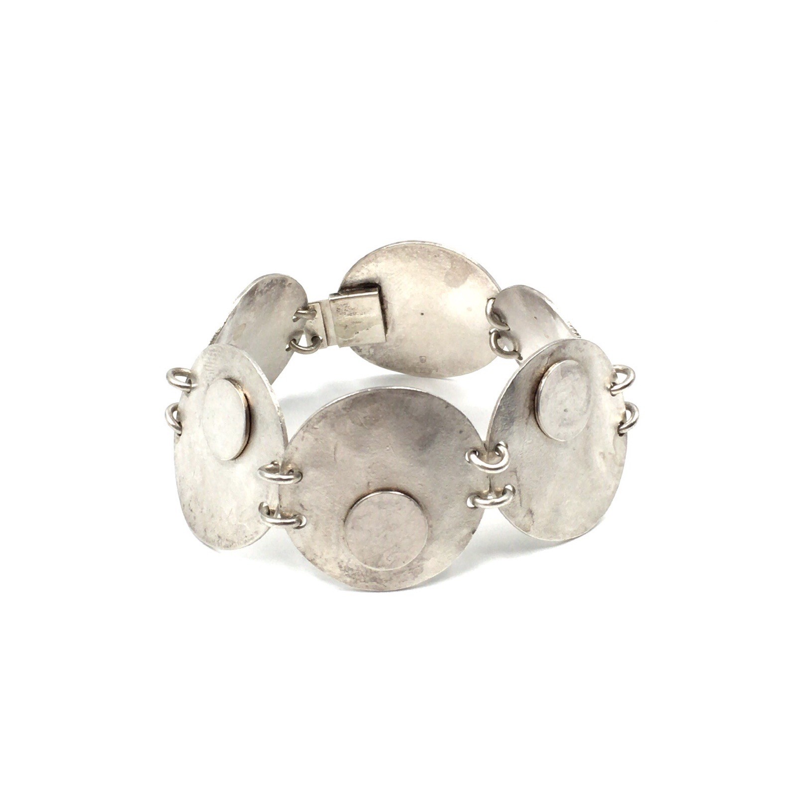 925 Silver Bracelet Designer Jewellery Solid 58g Modernist Space Age Unknown GJ?