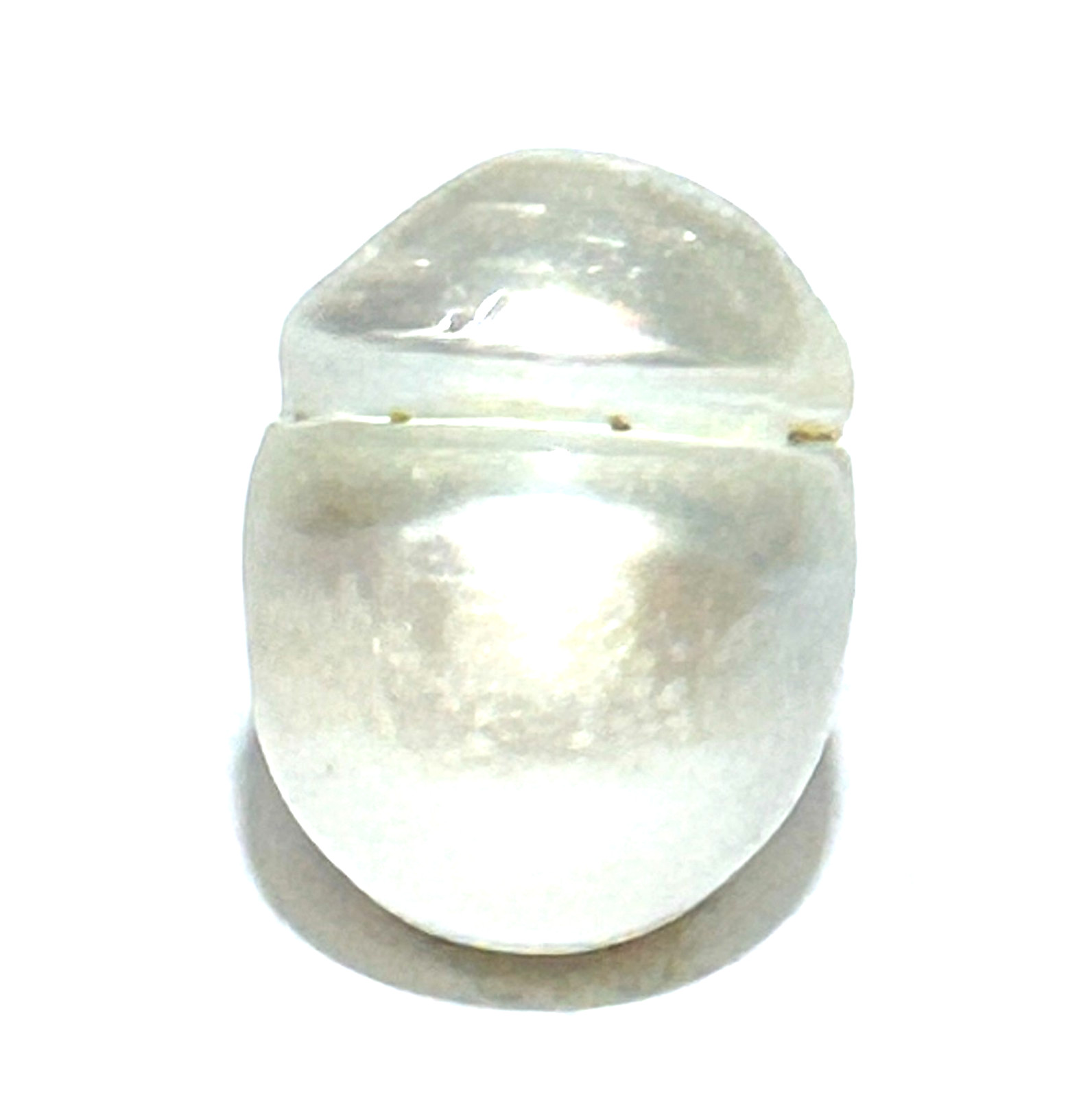 Baroque 11.6 x 15.1mm Natural Silver-White Indonesian South Sea Cultured Pearl