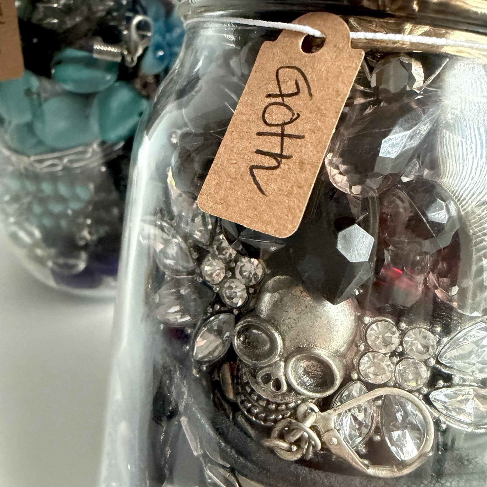 Pint Mystery Jewelry Jar Lot Curated Themes Mixed Vintage Modern Wearable 16 Oz