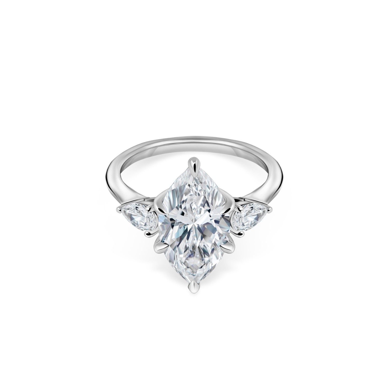 IGI certified 3.38 cts lab created diamond engagement ring in 14K white gold