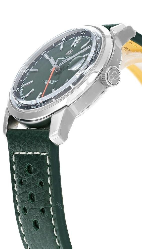 BREITLING Top Time B31 38mm Green Dial Leather Men’s Watch AB3113171L1X1