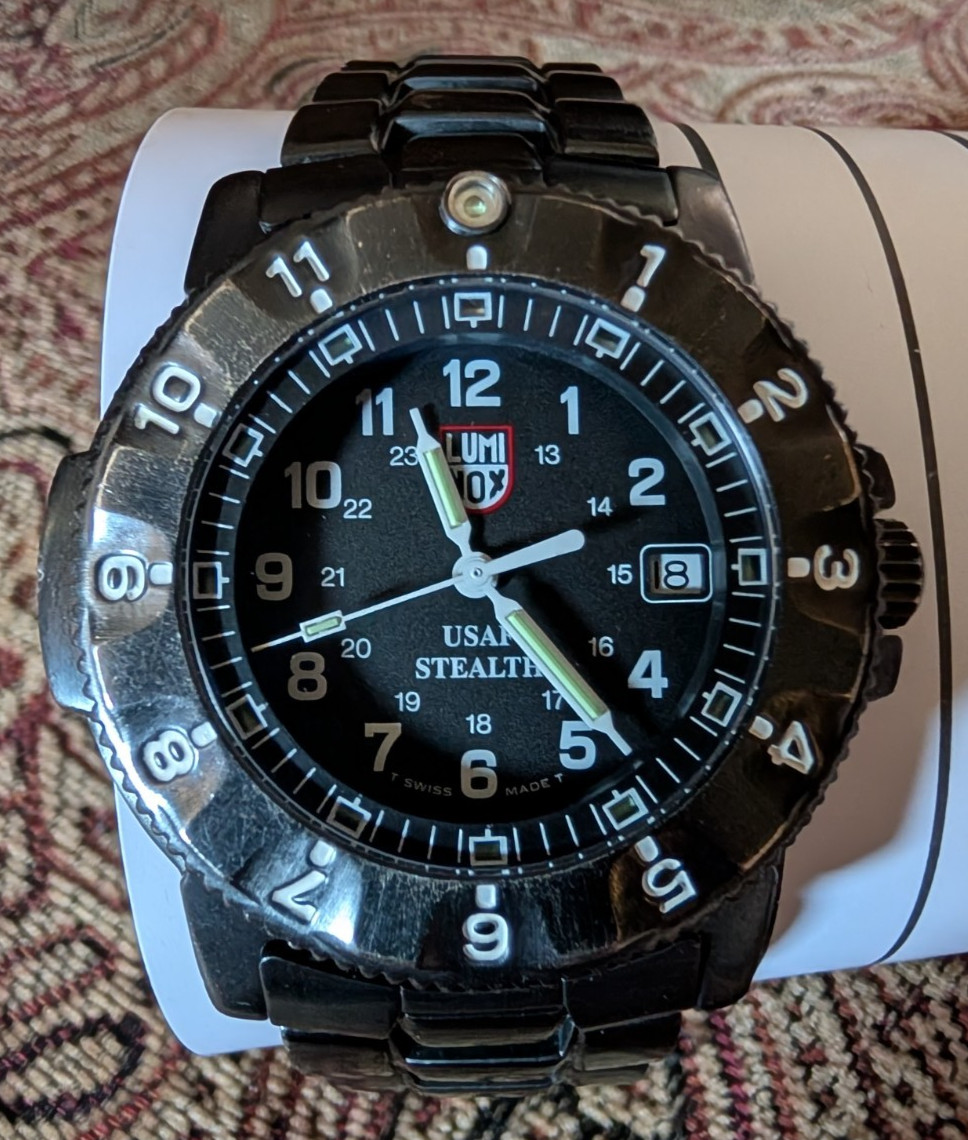 LUMINOX 3400 USAF Stealth F-117 Nighthawk Mens Swiss Watch PVD Stainless Steel