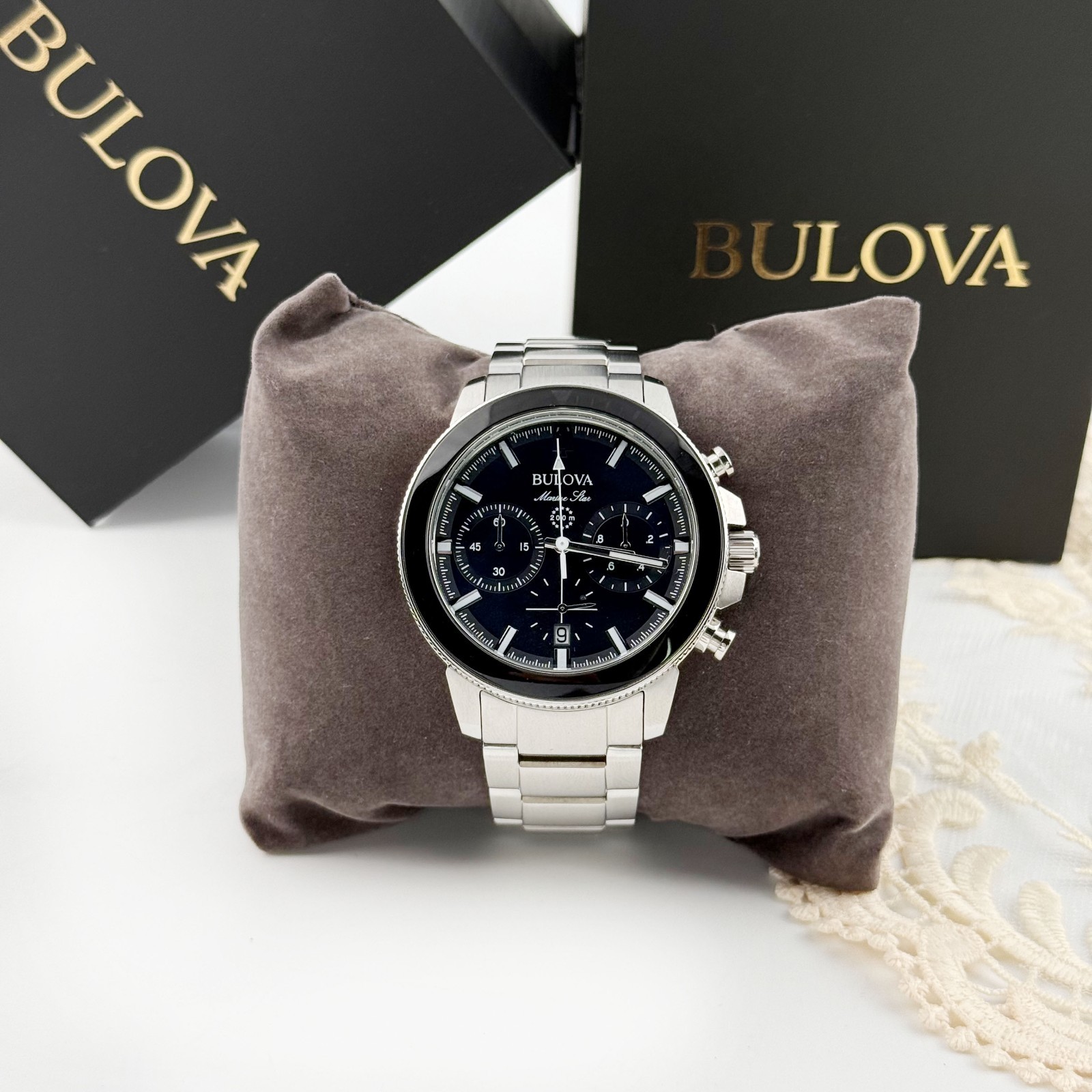 Bulova Marine Star Series C 96B272 Men’s Chronograph Quartz Watch Black Dial45mm