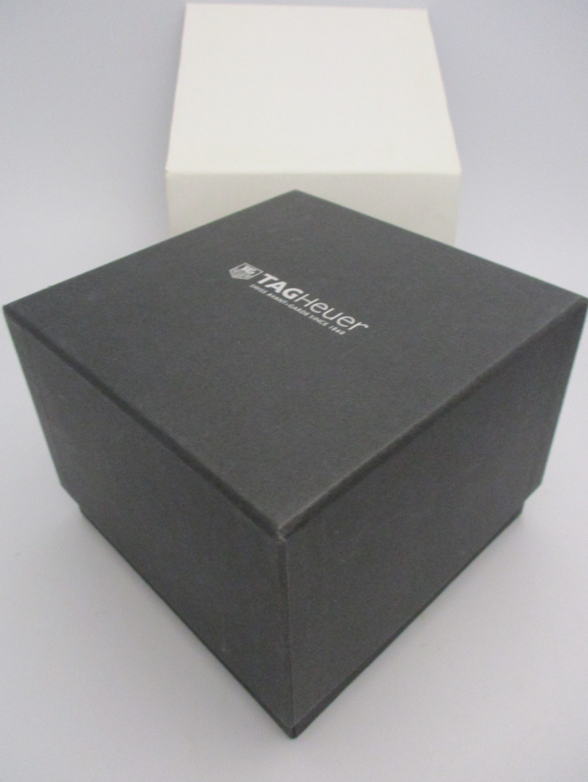 HEUER Brown Watch Chest Box Pillow Set, Black Outer Cartons & White Outer Sleeve