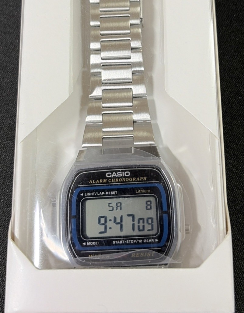 CASIO Collection A164WA-1QJH Digital Watch – Silver Metal Band – Japan Model