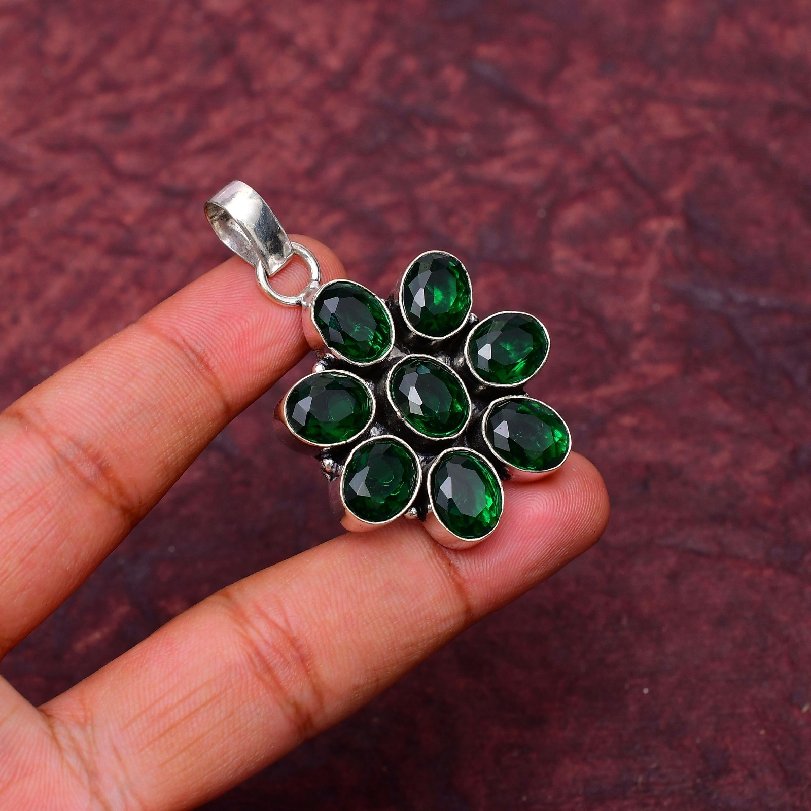 Chrome Diopside Gemstone 925 Sterling Silver Pendant Approx – 1.85″