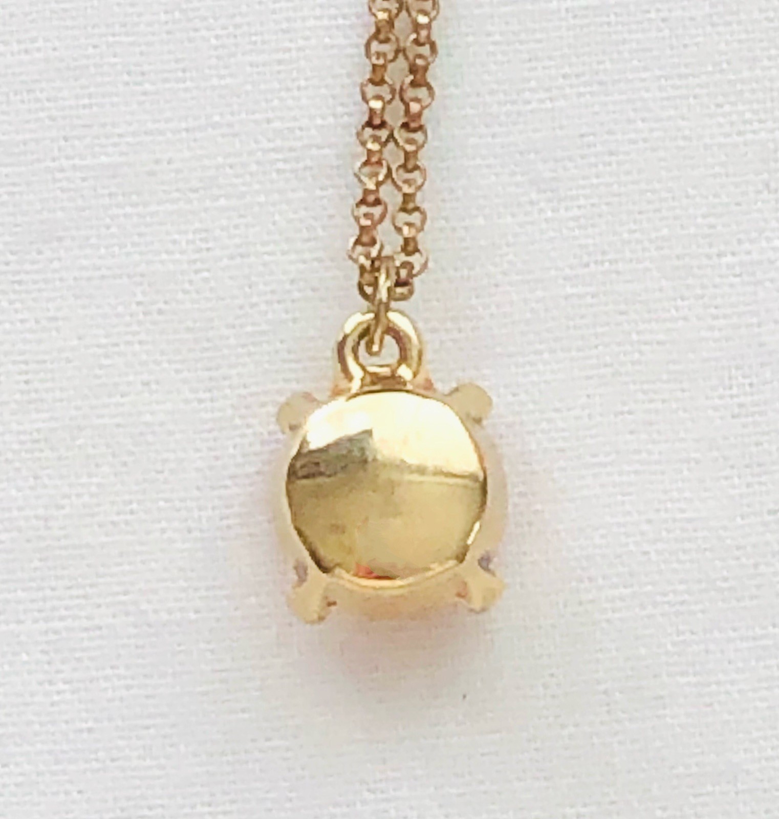 Faux Citrine Solitaire Necklace Dainty November Sagittarius Birthstone Jewelry