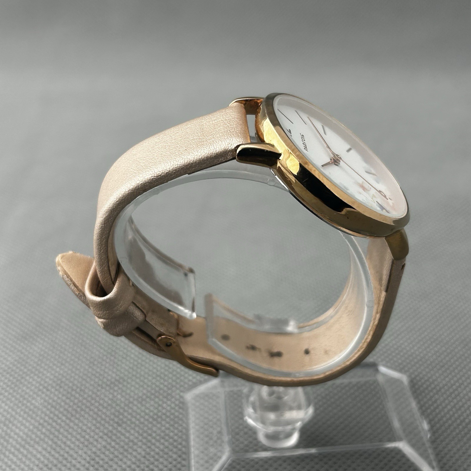Parfois Womens Watch Rose Gold Leather Floral Dial Round Ladies New Battery