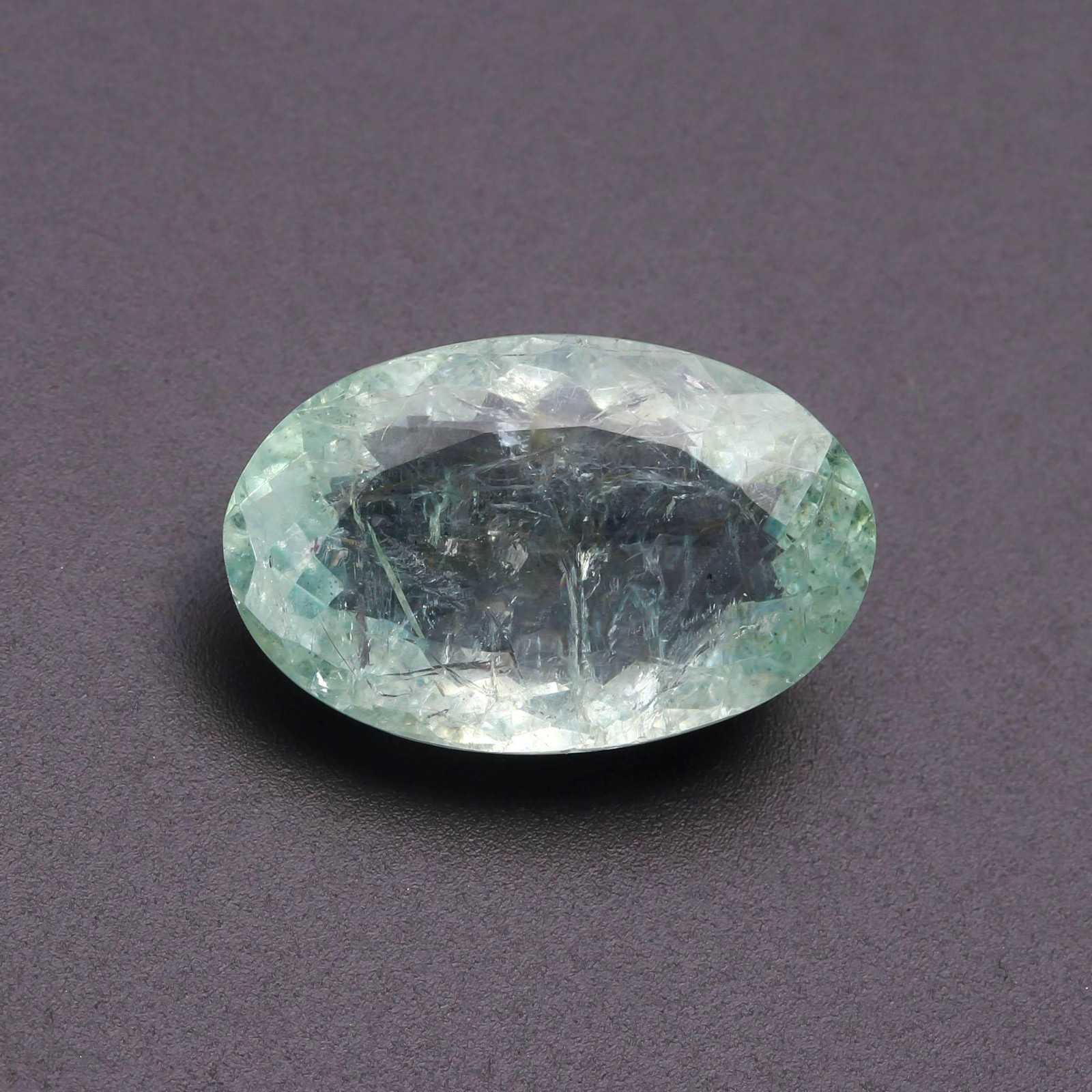 Big 35.2Ct Genuine Unheated Faceted Aquamarine Gemstone Oval Shape 27x17x11mm