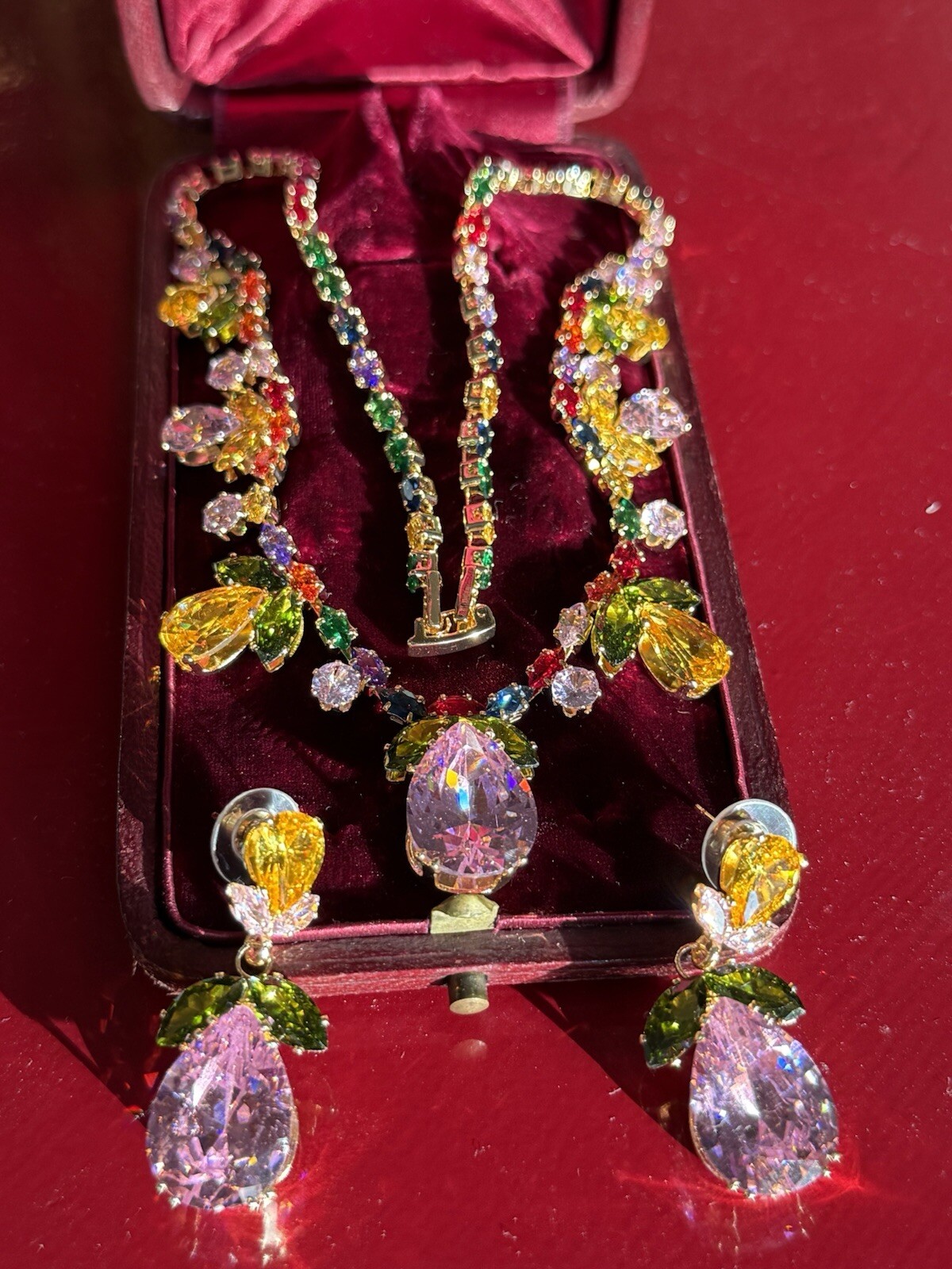 Summer Multicolour Gemstone Necklace Jewelry Luxury Gift For Her, Comes With Box