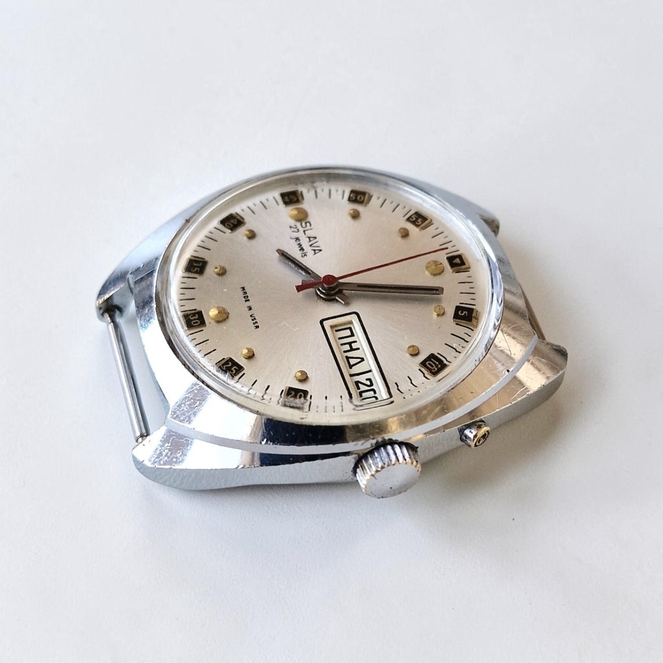 Rare Soviet Mechanical USSR mens watch SLAVA 2MCHZ 27 jewerly Automatic