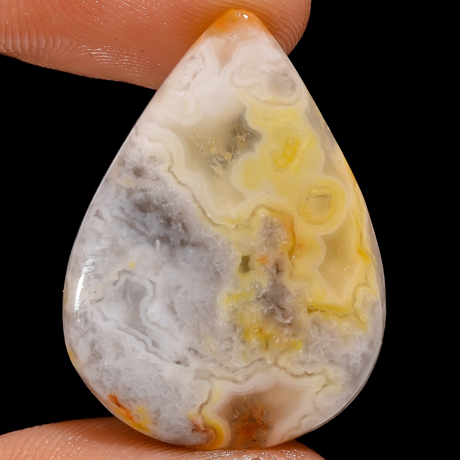 Natural Crazy Lace Agate Pear Shape Cabochon Gemstone 28 Ct. 29X21X5 mm A-20960