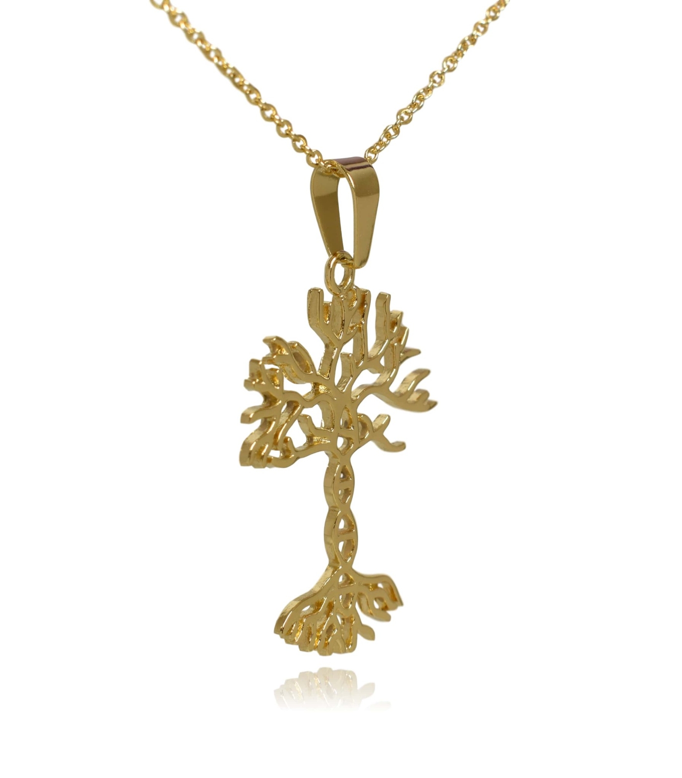 DNA Tree of Life Stainless Steel Pendant Necklace