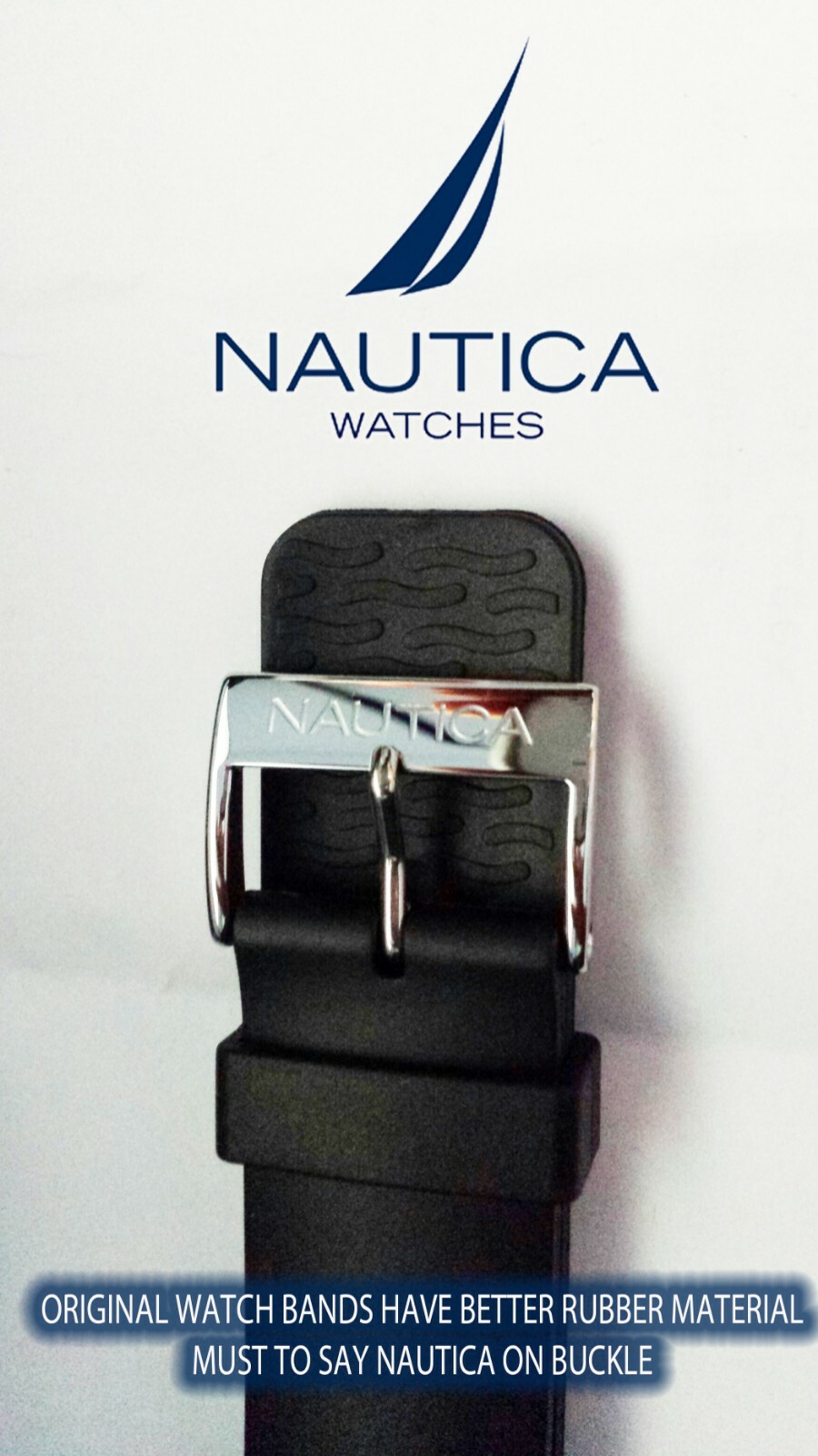 NAUTICA AUTHENTIC BAND STRAP BLACK 28mm N16533G N13530G A13530G N13519G A34001G