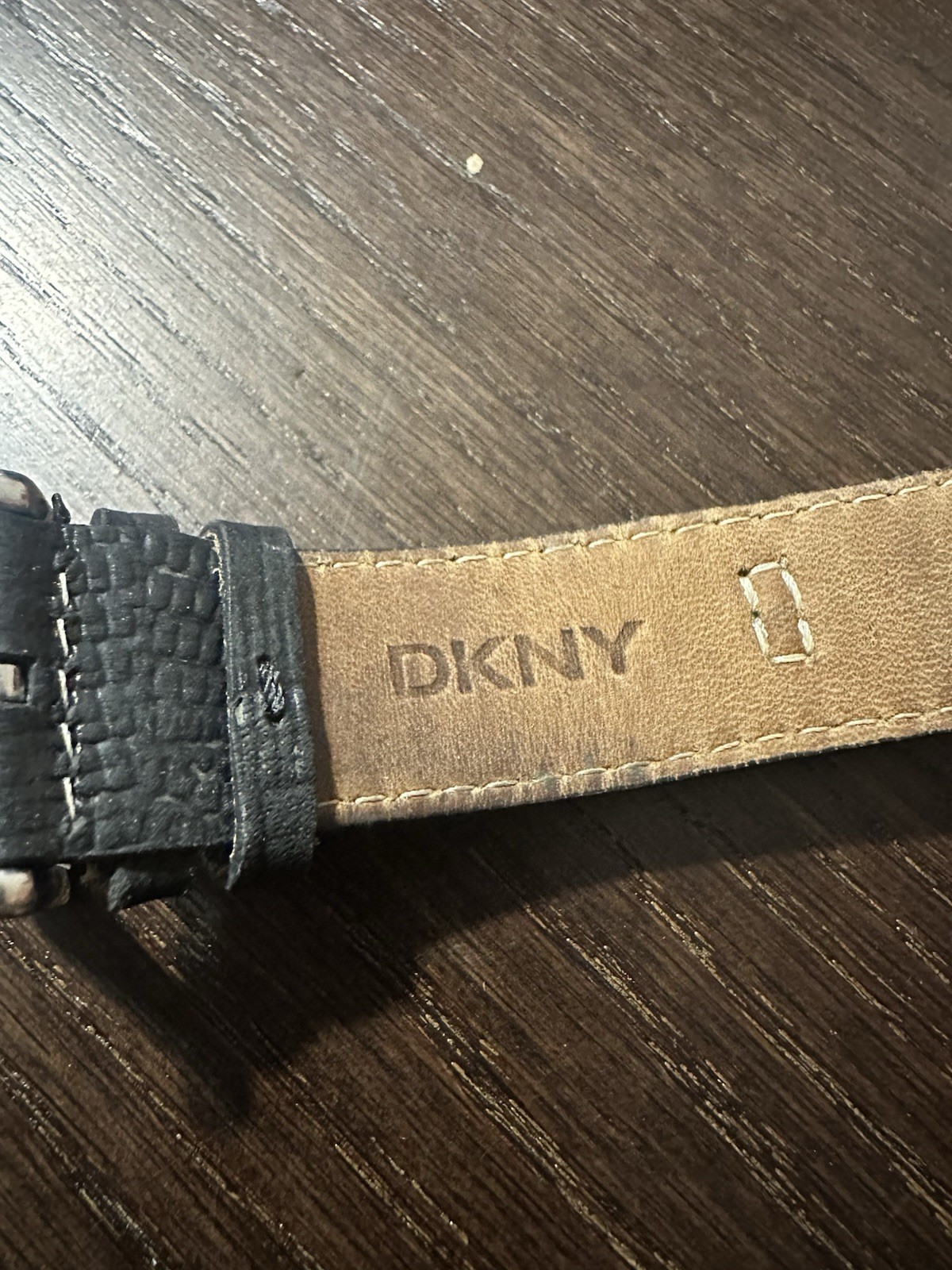 DKNY Women’s Rectangle Dress Watch Black Dial Leather Strap Quartz 30m