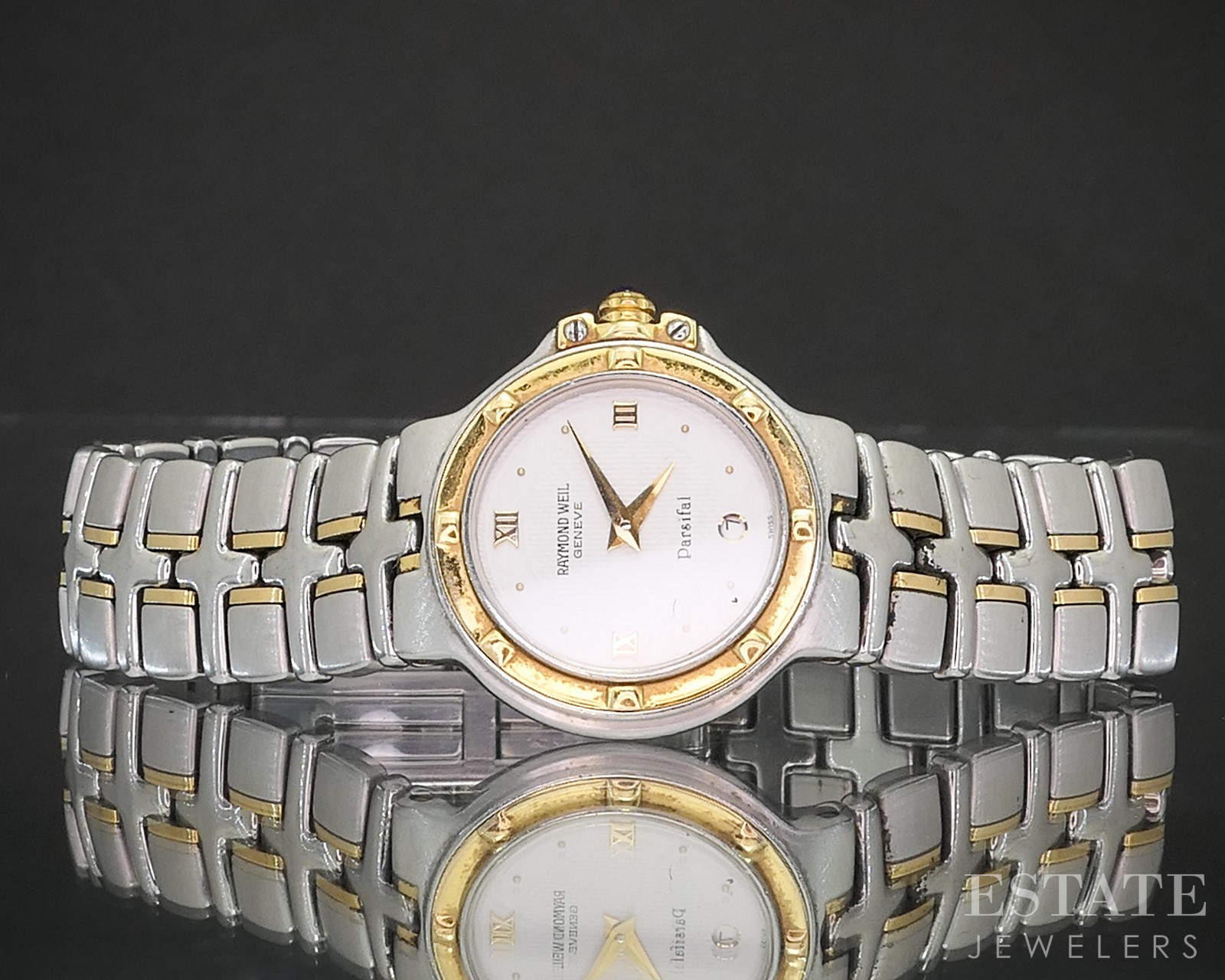Raymond Weil Geneve Parsifal Date Two Tone Bracelet Ladies Watch p15137