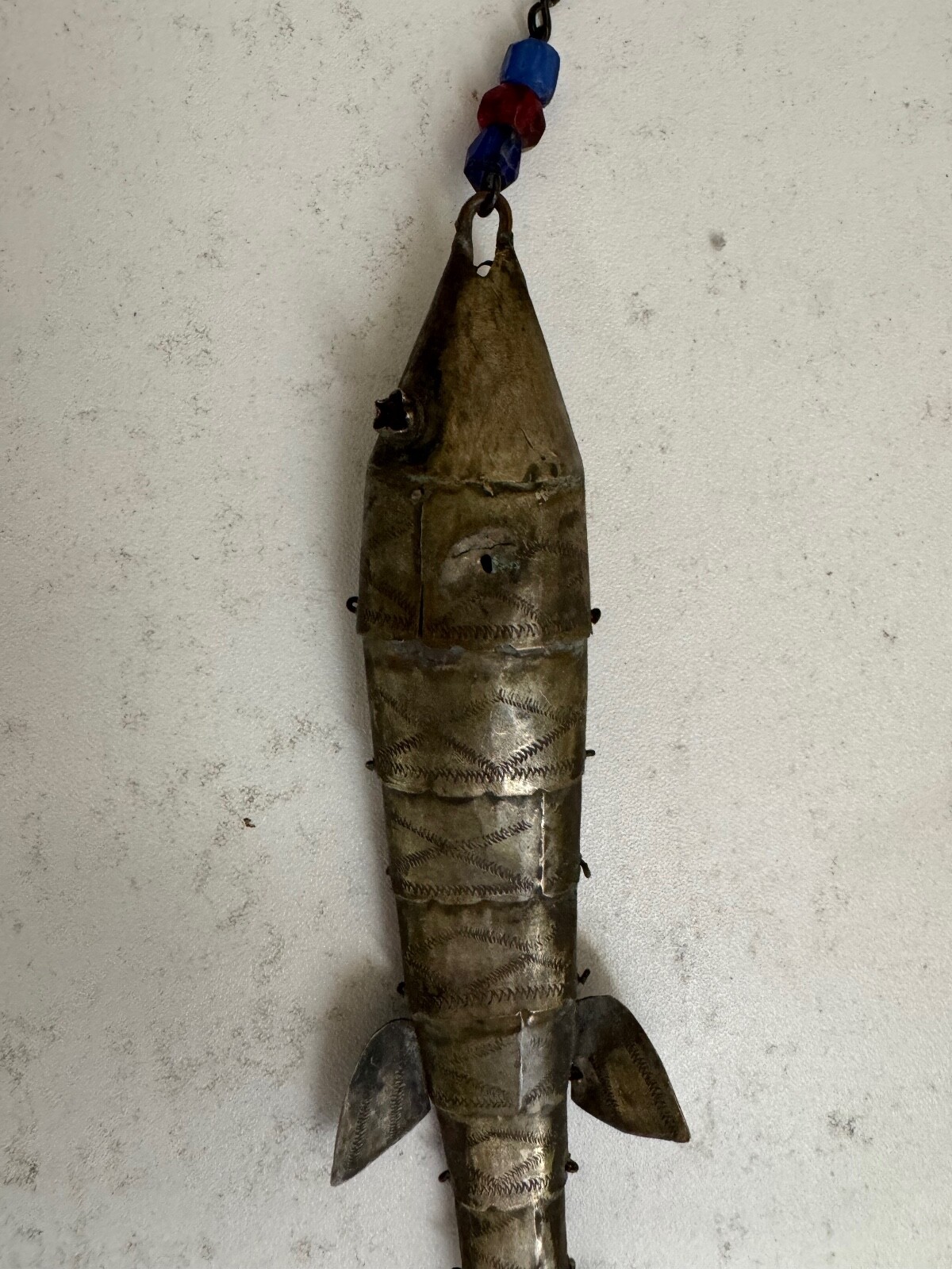 Antique Spanish Colonial Peruvian Large Tupu Shawl Pin Birds & Articulated Fish