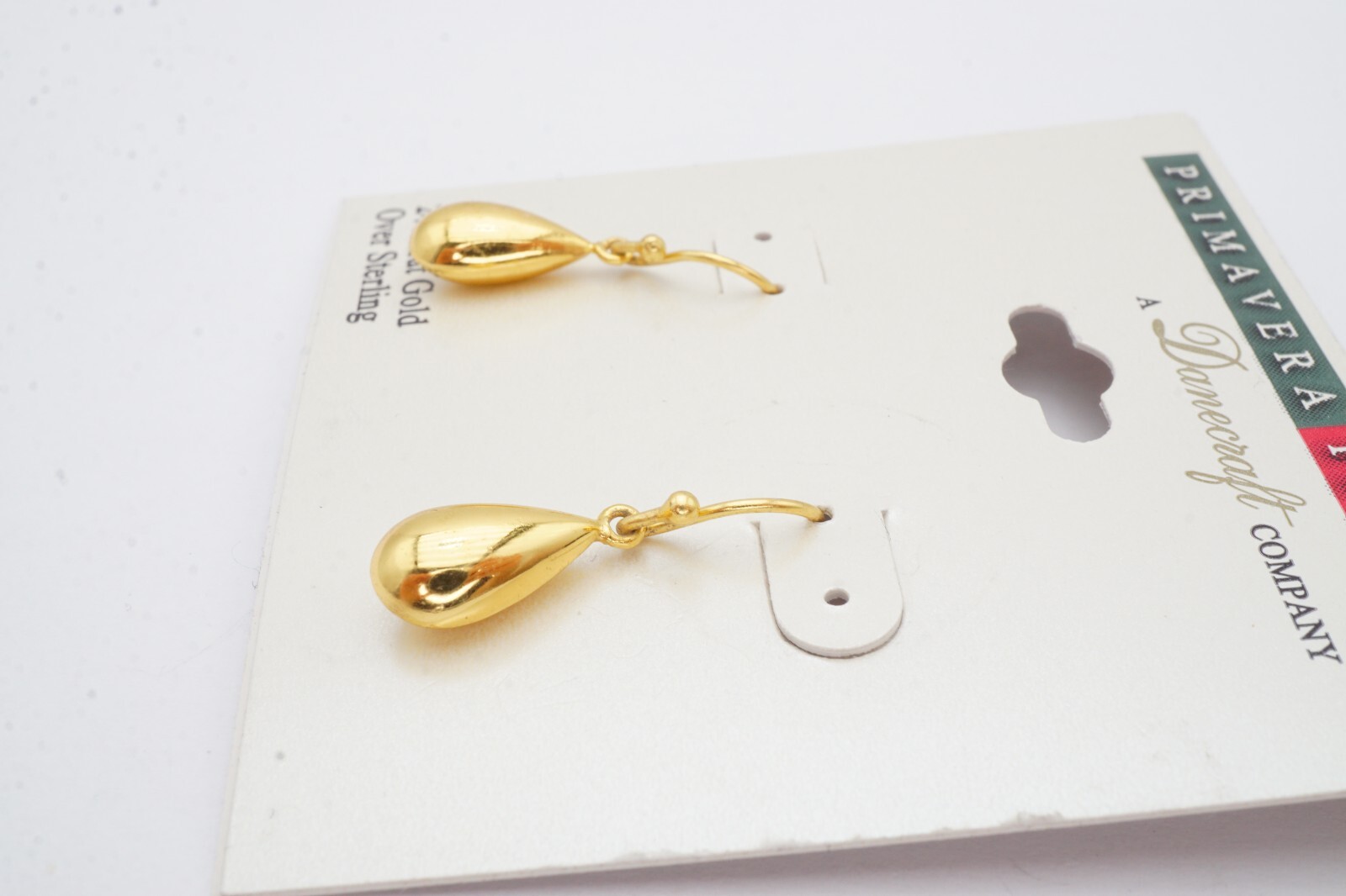 Gold Plated Sterling Silver 925 Dangle Earrings Danecraft G5