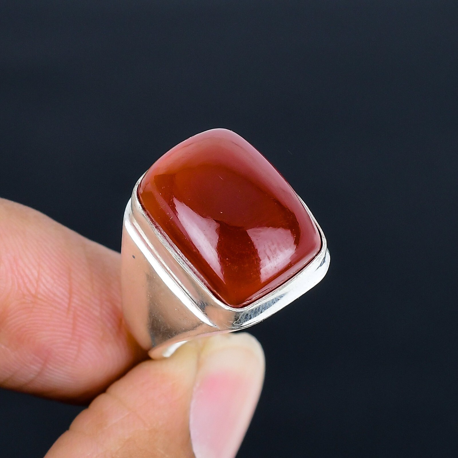 Carnelian Gemstone Ethnic Handmade Man’s Ring Jewelry Gift For Her LG-1113