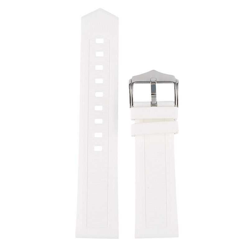 16/18/20/22/24/26/28mm Rubber Band Silicone Waterproof Watch Strap Replacement