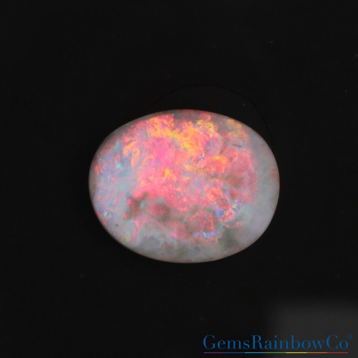 Australian opal with intense fire, Multi colour Loose Gemstone 10 ct, Oval Shape