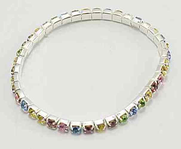 FASHION TENNIS RHINESTONE BRACELETS – CHOOSE FROM CLEAR, PINK, BLACK or MULTI