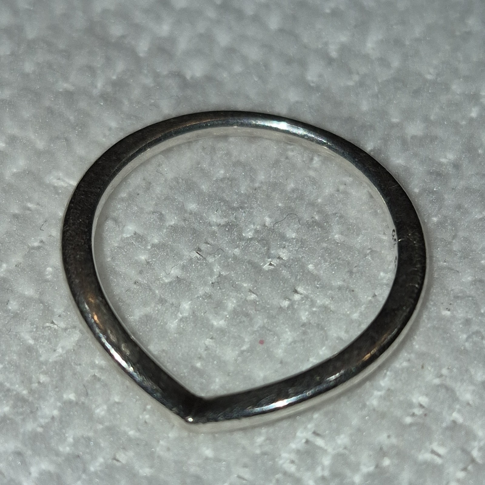 PANDORA Signed 925 Sterling Silver V-Shaped Band Ring Size 7.75 No Stone