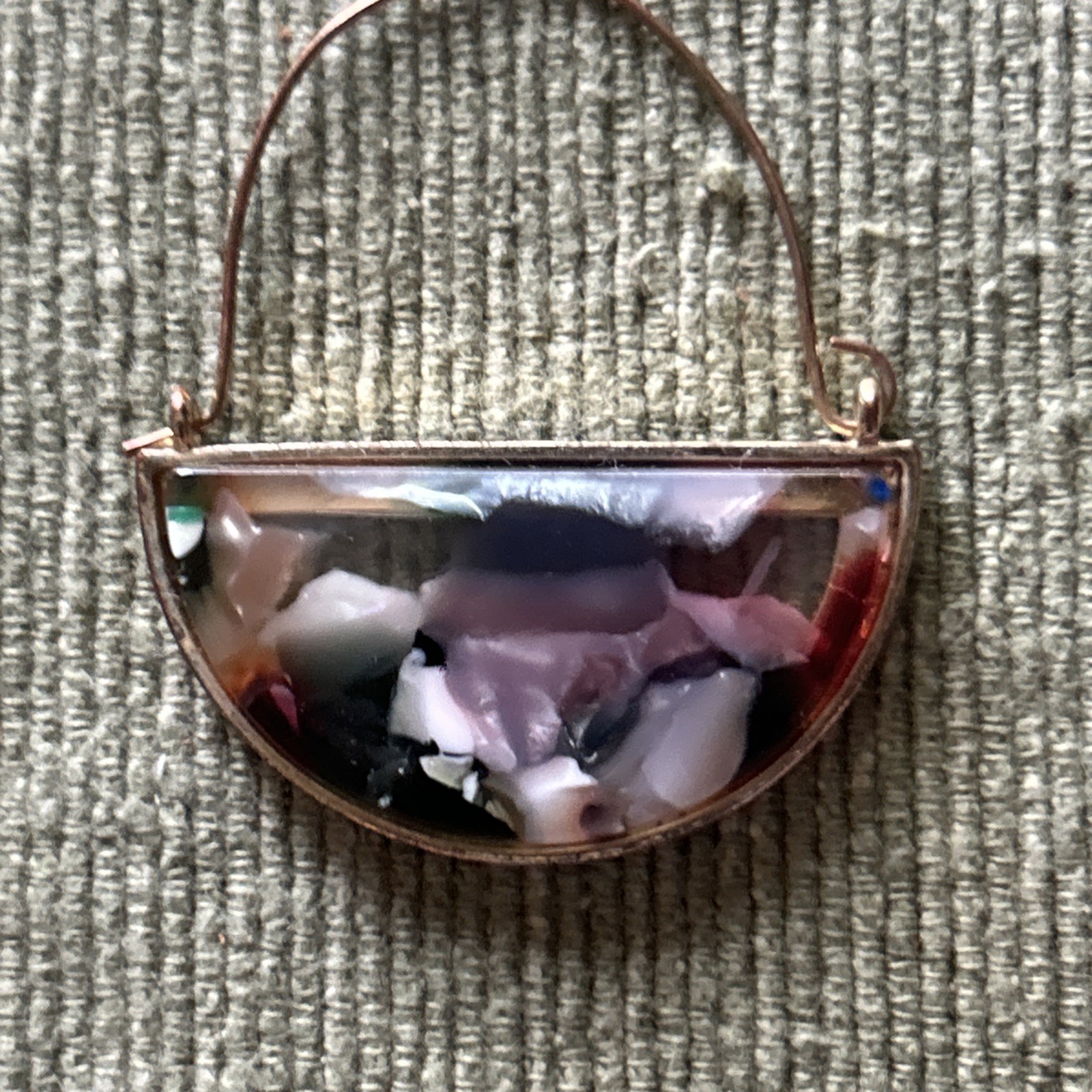 Acrylic Resin Hook U Shape Confetti Earrings